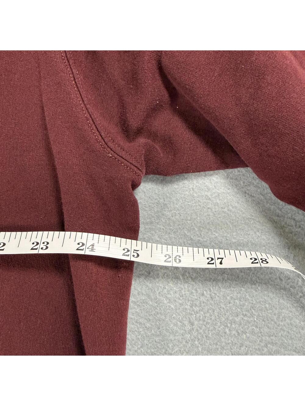 Vintage Champion Eco Fleece Dean College Hoodie Maroon XL - Distressed - Picture 7 of 8